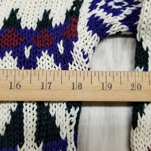 ✅VTG WOODS & GRAY Women's SMALL Sweater Nordic Geometric Y2K * PILING, STAINING - Picture 8 of 12